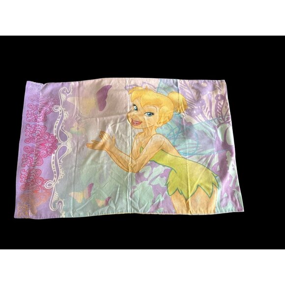 Vintage Tinker Bell Standard Pillowcase Purple Border Wonderful World of Disney - Picture 2 of 7